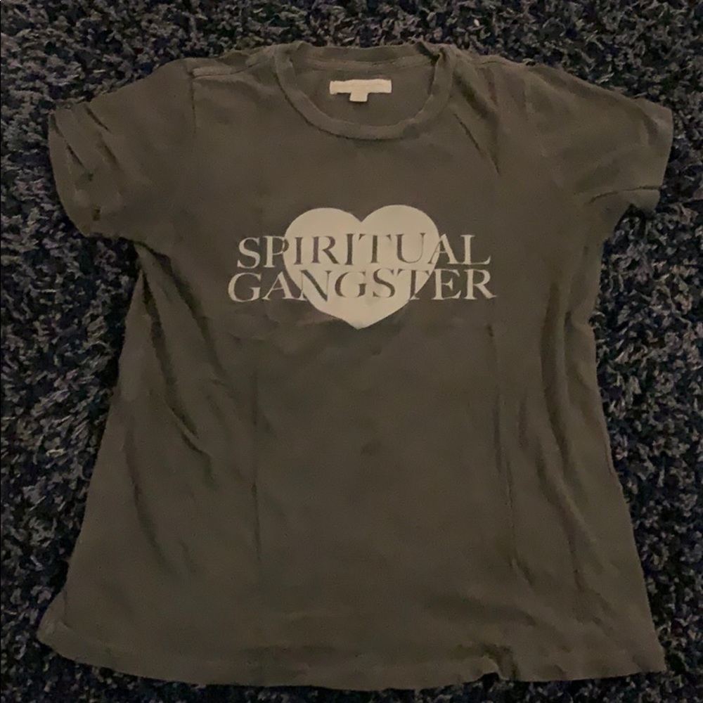 Spiritual Gangster grey heart t shirt size S